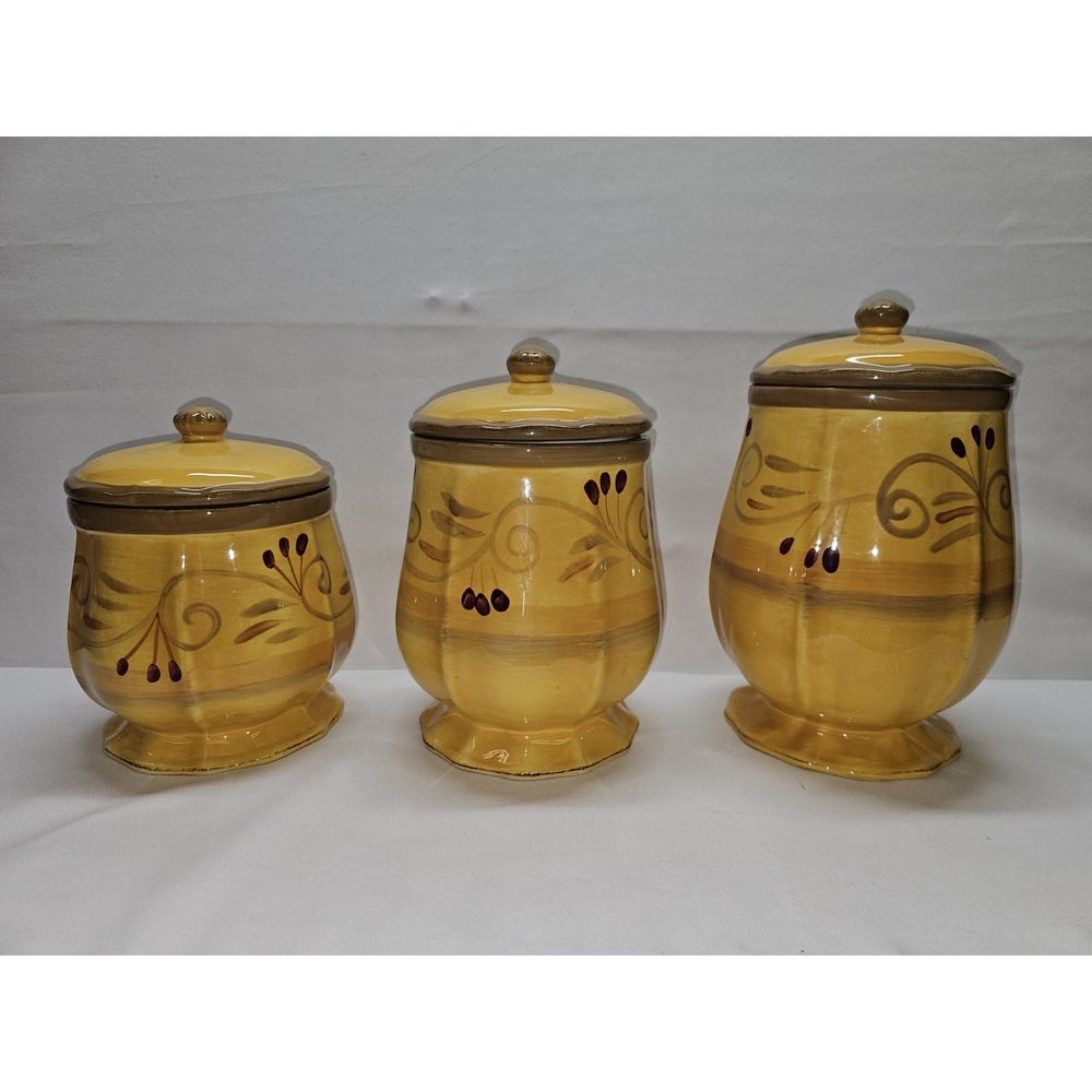 Home Trends "Verdona" Italian Villa Canisters with Lid Set of 3
